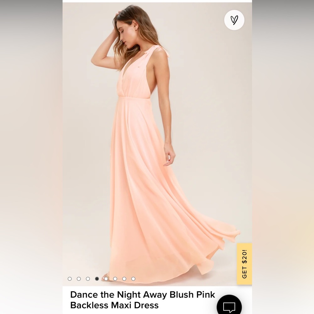 Lulus Dance the Night Away Blush Pink Backless Maxi Dress